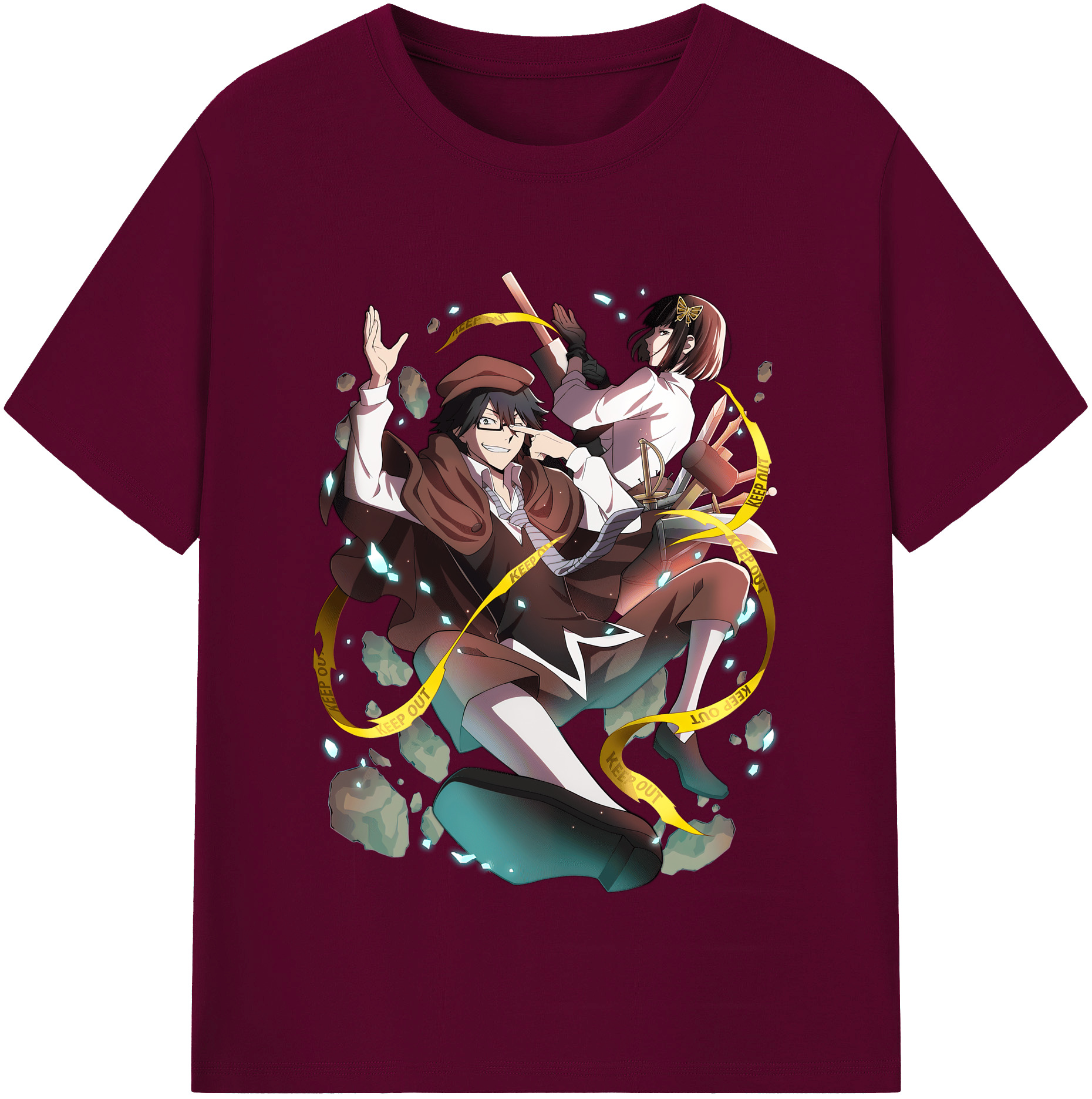 （画像用） 文豪ストレイドッグス Bungo Stray Dogs レディースカジュアルプリントTシャツ（綿100％）